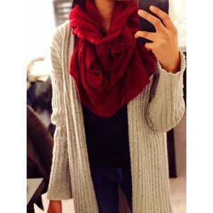 Red flowy scarf